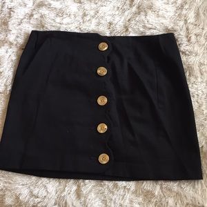 Leona Black Scalloped Mini Skirt Size 4